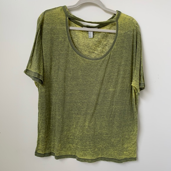 Forever 21 Oversized Green Burn Out Wash Tee Shirt - Picture 4 of 5
